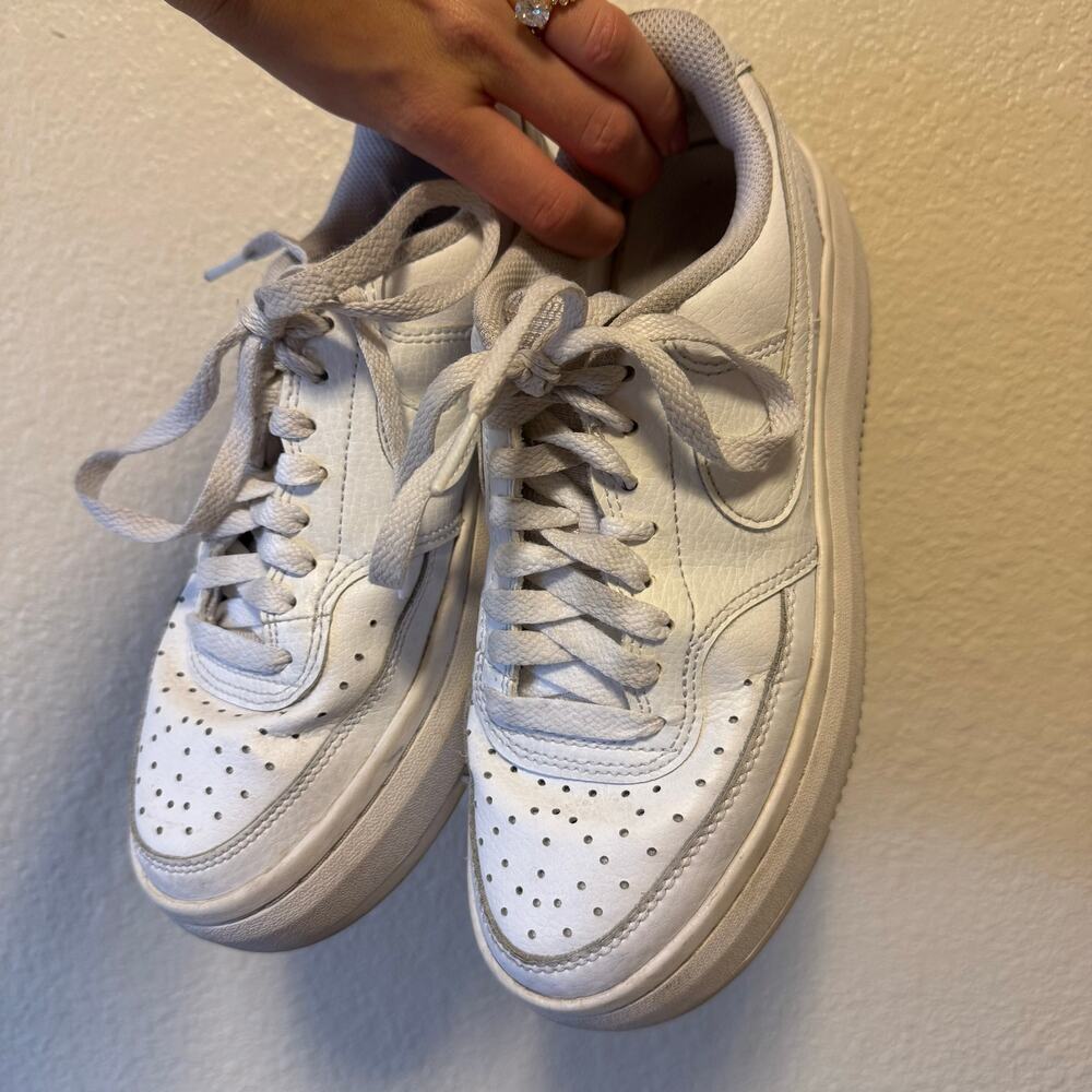 Nike Court Vision Alta White Platform Sneakers Women's Size 7